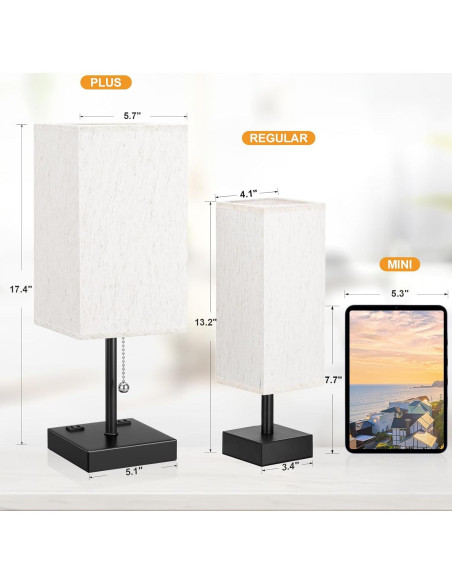 Lámpara de Mesa Aooshine con Puertos USB y 3 Temperaturas