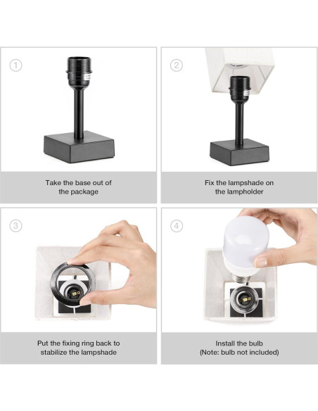 Lámpara de Mesa Minimalista Aooshine 33.5 cm Tela Beige