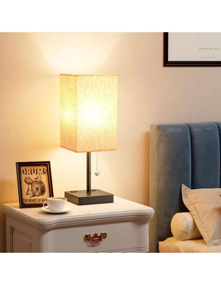 Lámpara de Mesa Aooshine con Puertos USB y 3 Temperaturas