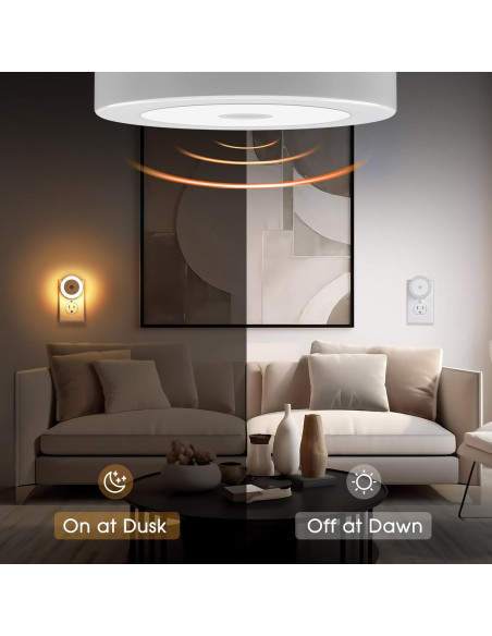 Luces Nocturnas Enchufables Briignite LED 4Pack 3000K