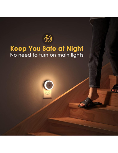 Luces Nocturnas Enchufables Briignite LED 4Pack 3000K