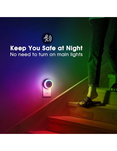 Luces Nocturnas RGB Briignite - Paquete de 4 con Sensor