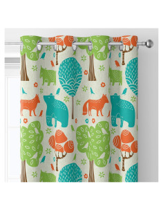 Cortinas Blackout Trelemek 2 Paneles Animales 107x160 cm