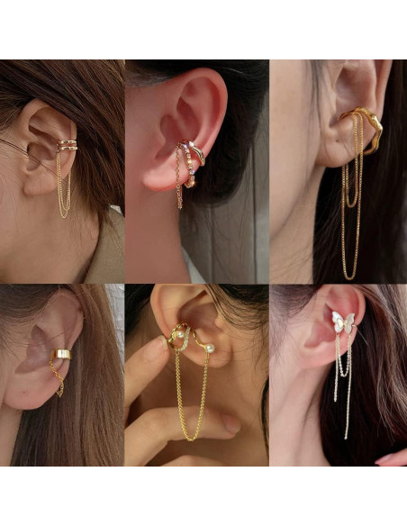 35 Aretes de Clip Ajustables Oro y Plata para Mujeres