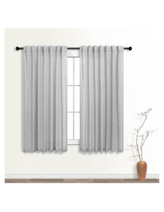 Cortinas Sheer KOUFALL Gris 132x137 cm con Tab Back