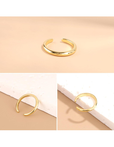 2 Anillos para Dedos de los Pies Mikovivi Ajustables de Cobre Oro