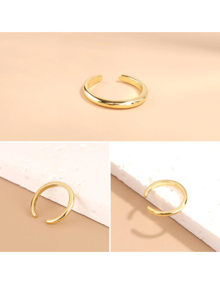 2 Anillos para Dedos de los Pies Mikovivi Ajustables de Cobre Oro