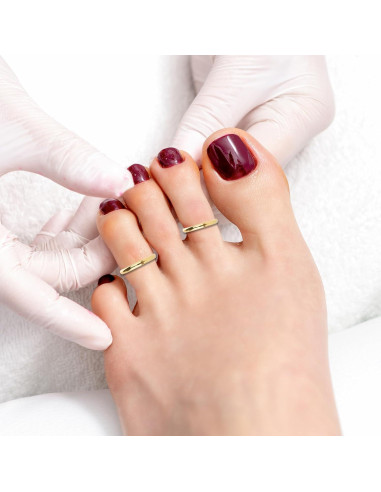 2 Anillos para Dedos de los Pies Mikovivi Ajustables de Cobre Oro