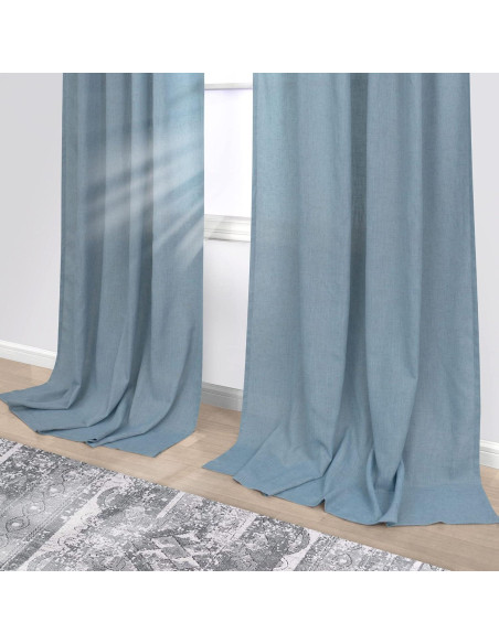 Cortinas Translucidas KOUFALL 52x274 cm Gris Azul 2 Paneles