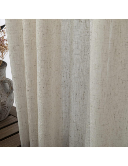 Cortinas Sheer KOUFALL de Lino Beige 52x229 cm con Bolsillo