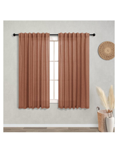 Cortinas Sheer KOUFALL Terracota 52x137 cm Pack 2