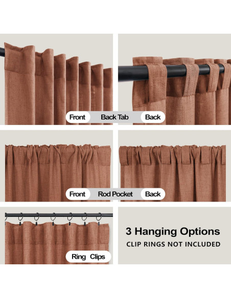 Cortinas Sheer KOUFALL Terracota 52x137 cm Pack 2