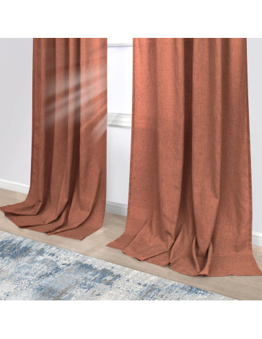 Cortinas Sheer KOUFALL Terracota 52x137 cm Pack 2