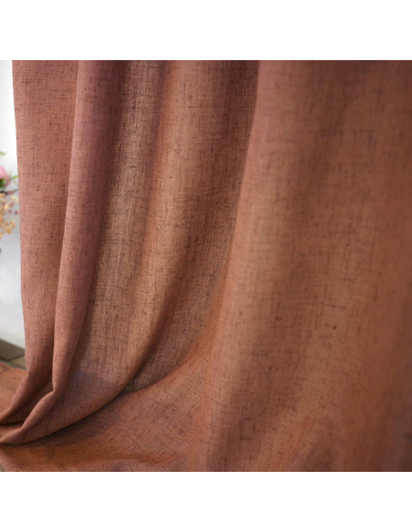 Cortinas Sheer KOUFALL Terracota 52x137 cm Pack 2