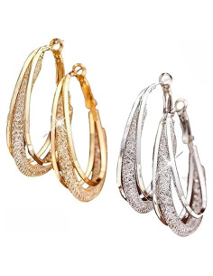 Pendientes Aros Hipoalergénicos Halolux Lymphvity Oro y Plata