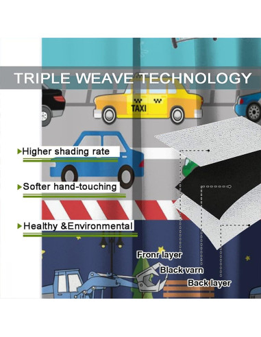 Cortinas Blackout SXXLDNG 2 Paneles 132x213 cm Autos