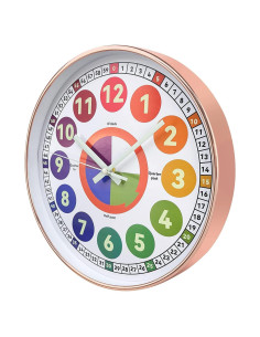 Reloj de Aprendizaje DORBOKER 30cm Oro Rosa Silencioso