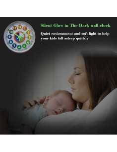 Reloj de Aprendizaje DORBOKER 30cm Oro Rosa Silencioso 2