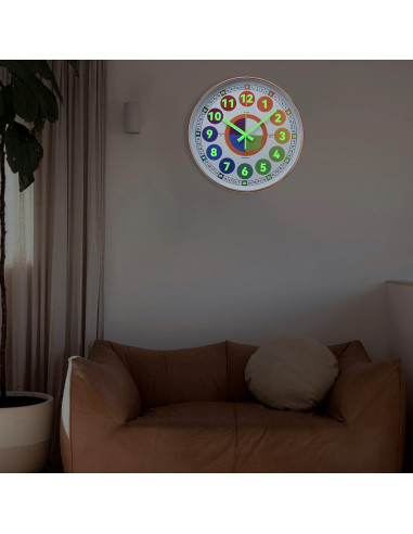 Reloj de Aprendizaje DORBOKER 30cm Oro Rosa Silencioso