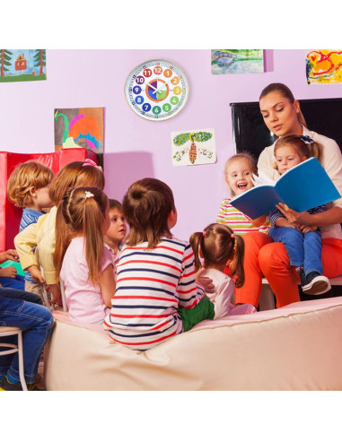 Reloj de Aprendizaje DORBOKER 30cm Oro Rosa Silencioso