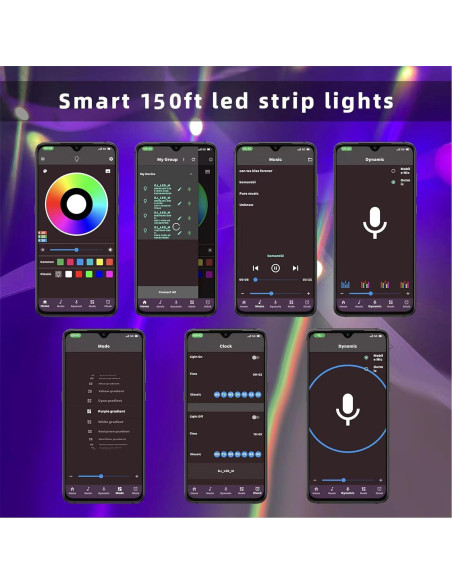 HEDYNSHINE Tira LED 45.72m RGB Control Remoto Música