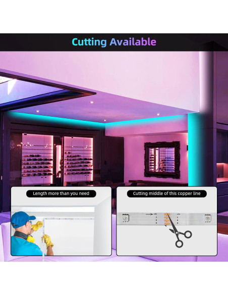 HEDYNSHINE Tira LED 45.72m RGB Control Remoto Música