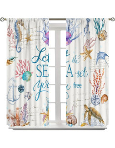 Cortinas AAVEUP Animales Marinos 2 Paneles 53x114 cm 2
