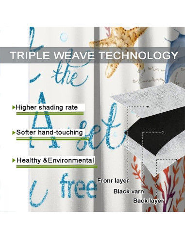 Cortinas AAVEUP Animales Marinos 2 Paneles 53x114 cm