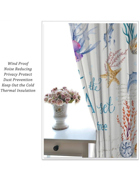 Cortinas AAVEUP Animales Marinos 2 Paneles 53x114 cm