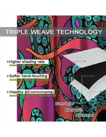 Cortinas AAVEUP Pulpo 2 Paneles 53x113 cm Decorativas