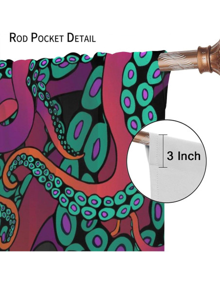 Cortinas AAVEUP Pulpo 2 Paneles 53x113 cm Decorativas