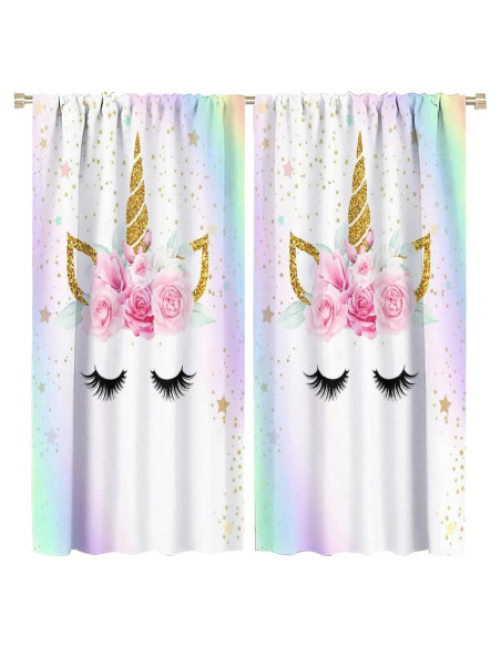 Cortinas Blackout Unicornio SXXLDNG 2 Paneles 66x213 cm