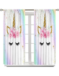 Cortinas Blackout Unicornio SXXLDNG 2 Paneles 66x213 cm 2
