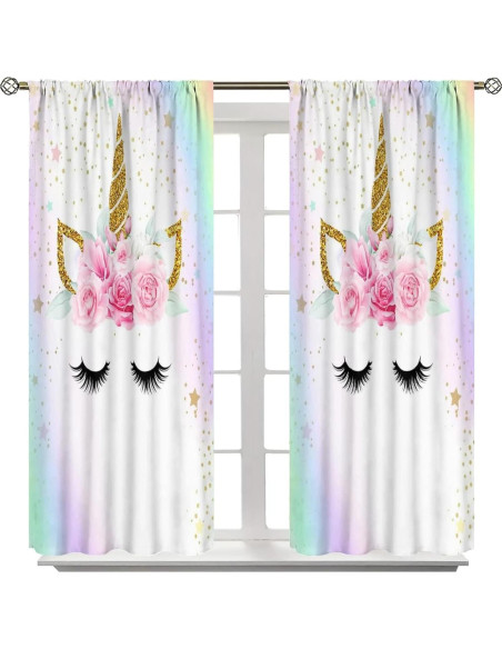 Cortinas Blackout Unicornio SXXLDNG 2 Paneles 66x213 cm