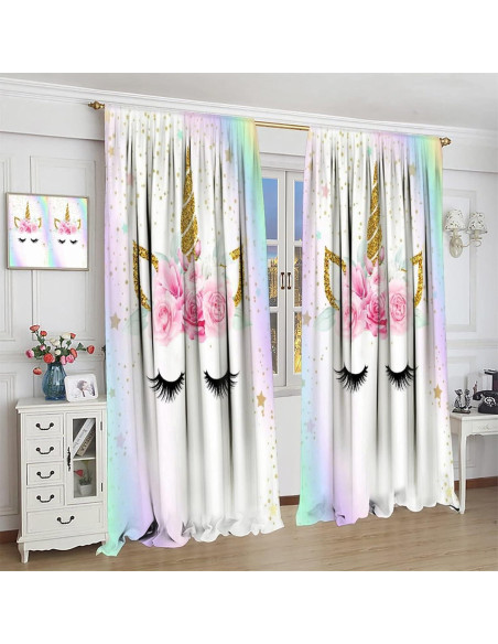 Cortinas Blackout Unicornio SXXLDNG 2 Paneles 66x213 cm