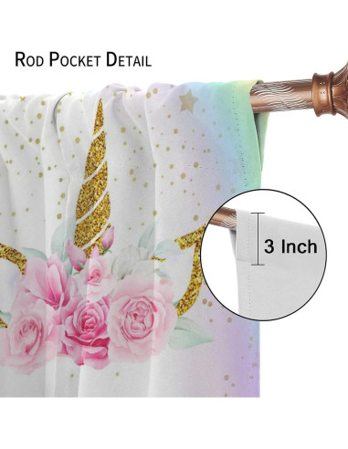 Cortinas Blackout Unicornio SXXLDNG 2 Paneles 66x213 cm