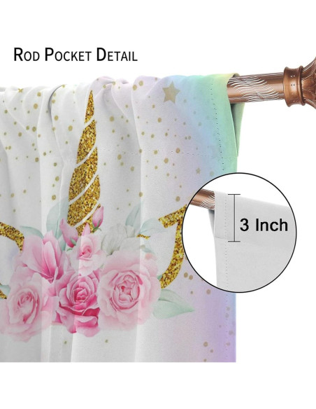 Cortinas Blackout Unicornio SXXLDNG 2 Paneles 66x213 cm