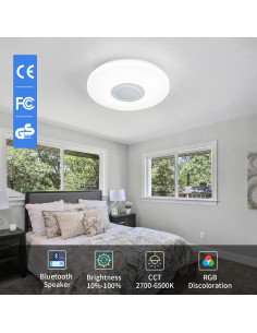Lámpara de Techo LED ASALL 40W RGB con Altavoz Bluetooth 2