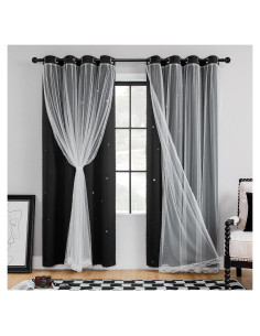 Cortinas Opacas XiDi 132 cm x 183 cm con Estrellas