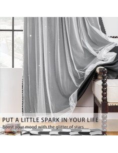 Cortinas Opacas XiDi 132 cm x 183 cm con Estrellas 2