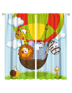 Cortinas Opacas JADERYS Animales Dibujos Modernos 2 Paneles 106.68x114.3cm