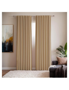 Cortinas Opacas Grichril 2 Paneles Caqui 132x182 cm