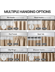Cortinas Opacas Grichril 2 Paneles Caqui 132x182 cm 2
