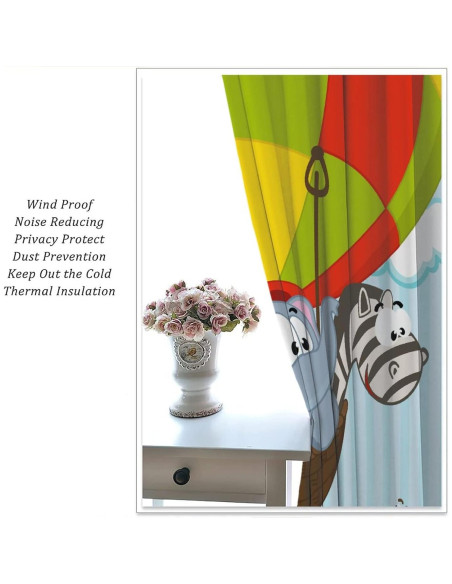 Cortinas Opacas JADERYS Animales Dibujos Modernos 2 Paneles 106.68x114.3cm