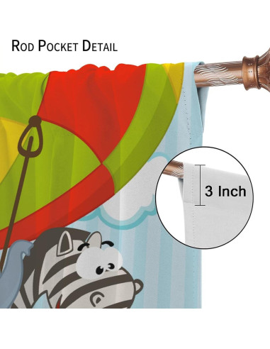 Cortinas Opacas JADERYS Animales Dibujos Modernos 2 Paneles 106.68x114.3cm