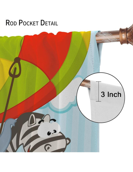 Cortinas Opacas JADERYS Animales Dibujos Modernos 2 Paneles 106.68x114.3cm