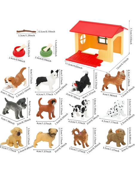 Figuras de Perros ONEST 12 Piezas Juguetes Educativos
