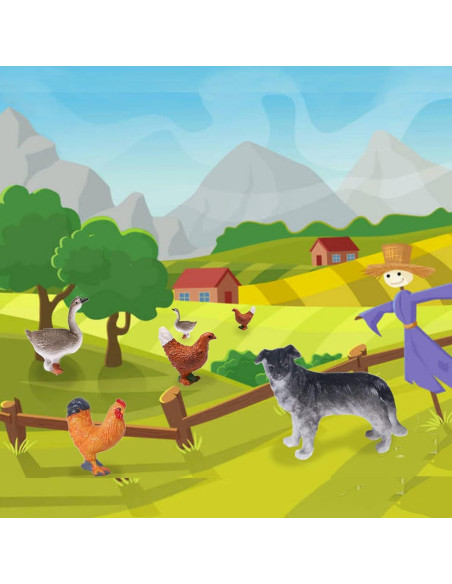 15 Piezas Figuras de Animales de Granja Yowlieu - Juguetes Educativos
