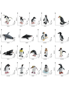 Conjunto 19 Figuras de Pingüinos ONEST Juguetes Realistas 2