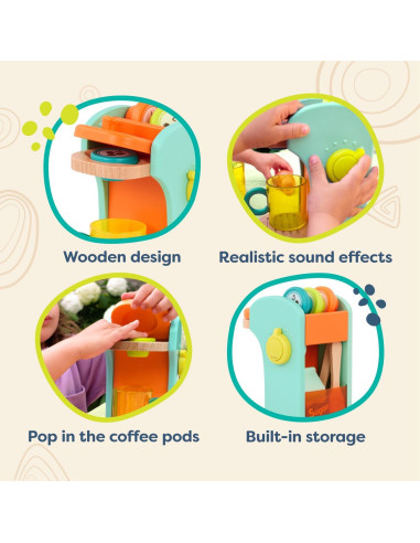 Cafetera de Madera B. toys Café au Play - 10 Accesorios